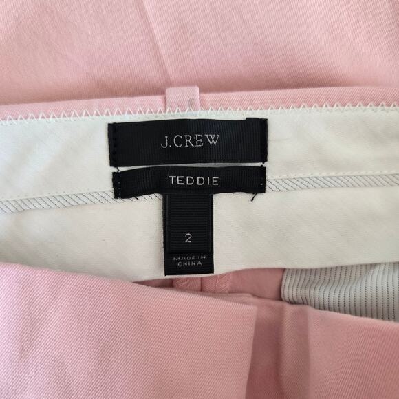 J. Crew Teddie Kick Crop Pants Pink Workwear Zip Pockets Mid Rise Women 2 - Picture 9 of 12